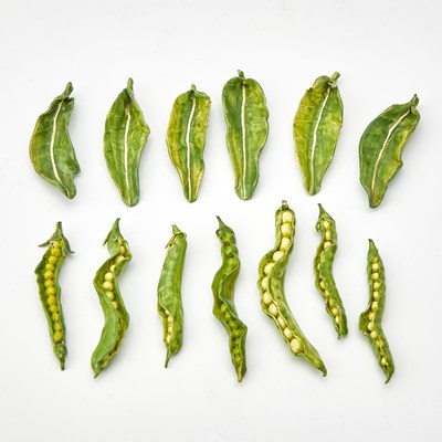 Lot 210 - Group of French Ceramic Leaves and Peapods