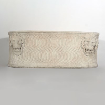 Lot 251 - Roman Style Cast Stone Sarcophagus