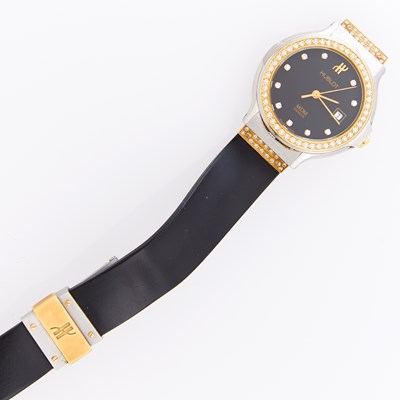Lot 1052 - Hublot Stainless Steel, Gold and Diamond 'MDM' Wristwatch, Ref. 1391-2-054