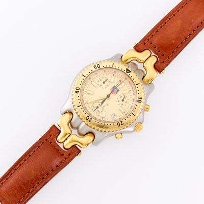 Lot 1265 - Tag Heuer Two-Color Stainless Steel Chronograph Wristwatch