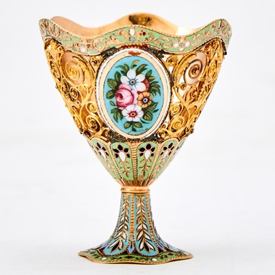 Lot 563 - Continental Enamel Gold Zarf