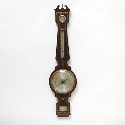 Lot 498 - Regency Rosewood Brass Inlaid Barometer