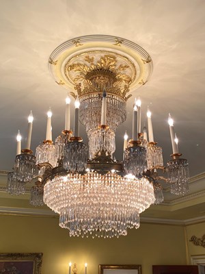 Lot 397 - Empire Style Gilt-Bronze and Cut-Glass Thirty-Light Chandelier