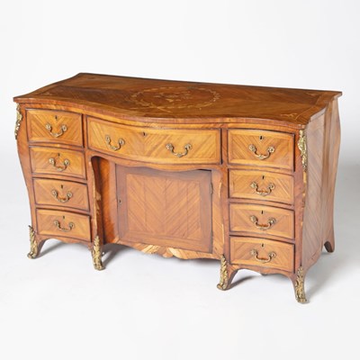 Lot 448 - George III Gilt-Bronze Mounted Fruitwood and Parquetry Inlaid Commode
