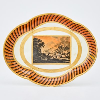Lot 491 - Derby Porcelain Shaped Oval Dish