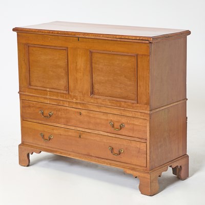 Lot 1073 - Cherry Blanket Chest Over Two Drawers