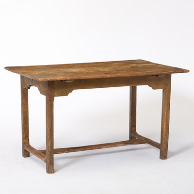 Lot 1077 - Painted Pine Stretcher Base Table