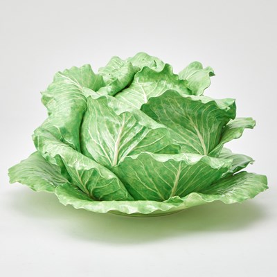 Lot 211 - Dodie Thayer Porcelain Cabbage Form Tureen, Cover and Stand