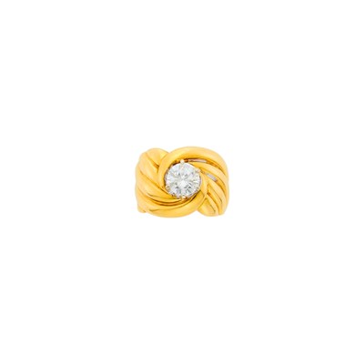 Lot 1020 - Wide Gold and Diamond Ring
