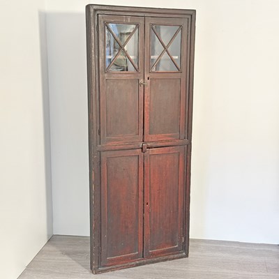 Lot 1041 - Chippendale Pine One-piece Corner Cupboard