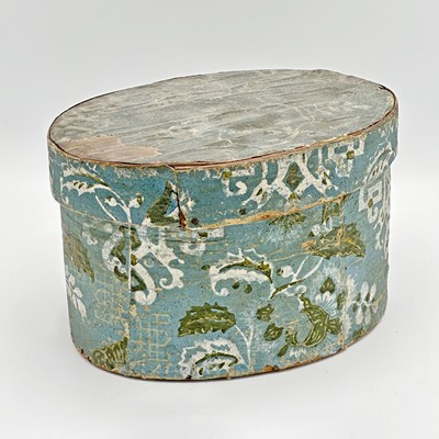 Lot 1029 - Wallpaper Covered Bentwood Band Box
