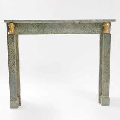Lot 400 - Empire Ormolu Mounted Verde Antico Marble Fireplace Mantel