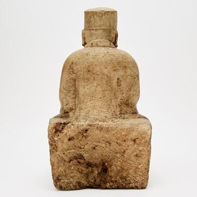 Lot 132 - A Chinese Stone Carving of a Daoist Figure