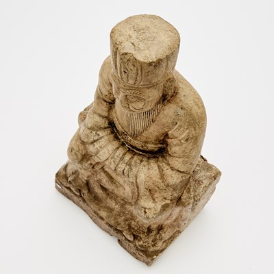 Lot 132 - A Chinese Stone Carving of a Daoist Figure