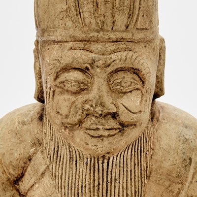 Lot 132 - A Chinese Stone Carving of a Daoist Figure