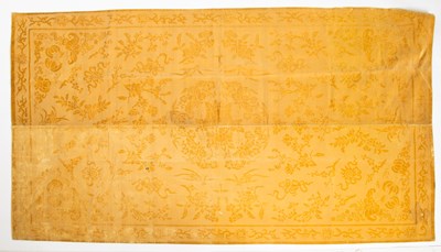 Lot 79 - A Chinese Cut Yellow Silk Velvet Panel