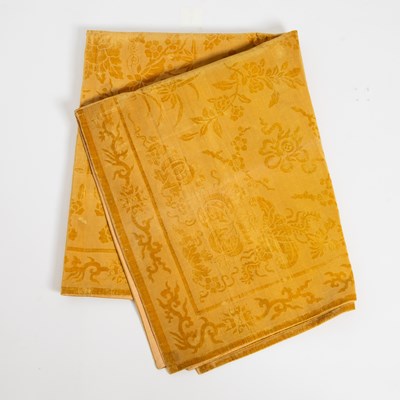 Lot 79 - A Chinese Cut Yellow Silk Velvet Panel
