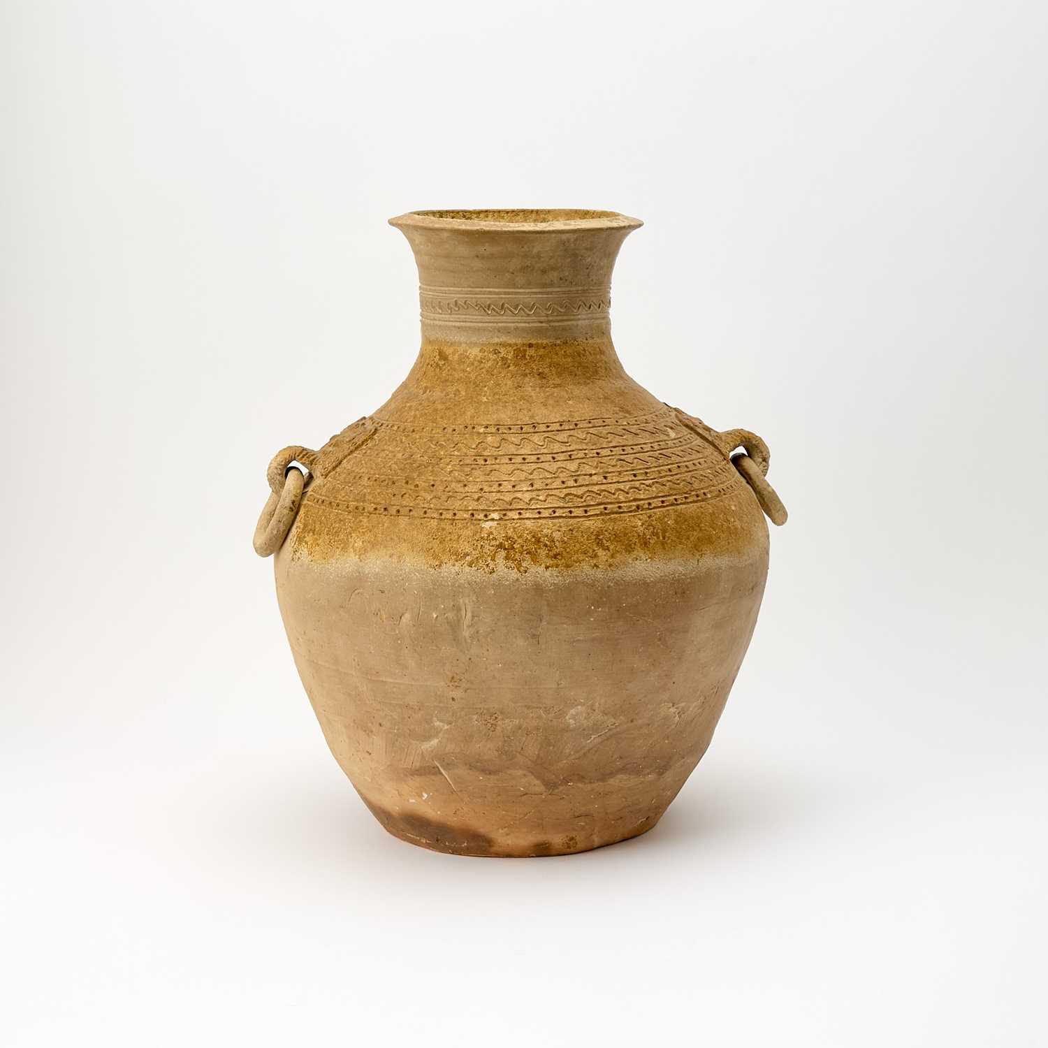 Lot 96 - Chinese Ochre Glazed Pottery Hu Vase