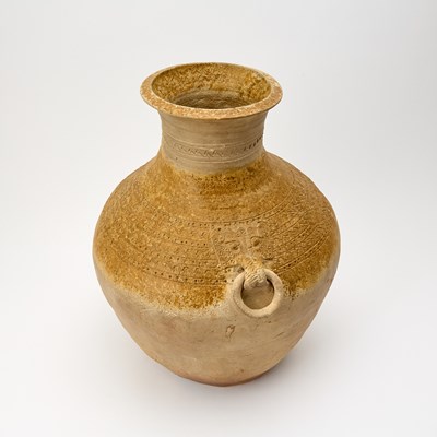 Lot 96 - Chinese Ochre Glazed Pottery Hu Vase