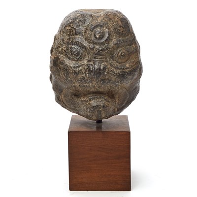 Lot 128 - A Large Chinese Stone Head of a Luohan