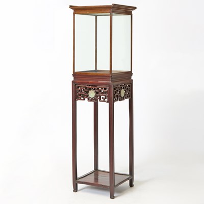 Lot 602 - A Chinese Hardwood Display Case on Stand