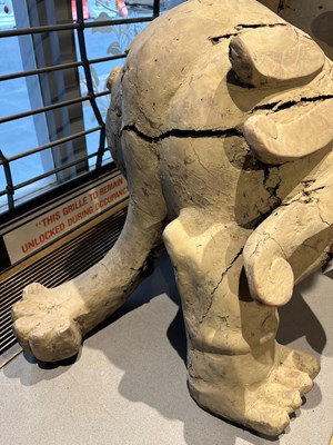 Lot 99 - A Monumental Chinese Carved and Painted Wood Pixiu