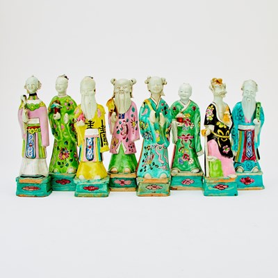 Lot 624 - A Group of Eight Chinese Porcelain Immortals