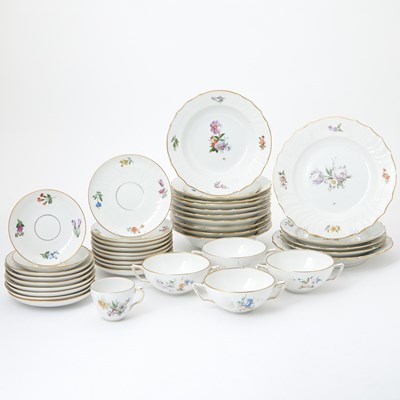 Lot 61 - Royal Copenhagen Porcelain 'Saxon Flower' Pattern Partial Dinner Service