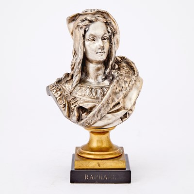 Lot 384 - French Silvered-Gilt Bronze Bust of Raphael Albert-Ernest Carrier-Belleuse