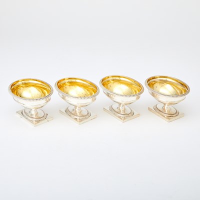 Lot 120 - Four George III Parcel Gilt Sterling Silver Salt Cellars