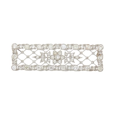 Lot 123 - Platinum and Diamond Filigree Brooch