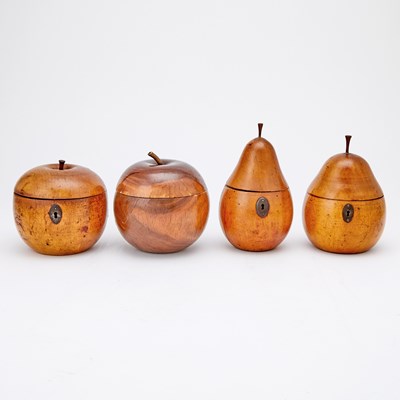 Lot 484 - Group of Three George III Fruitwood Fruit-Form Tea Caddies