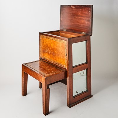 Lot 483 - Set of English Mahogany and Leather Inset Bed Steps