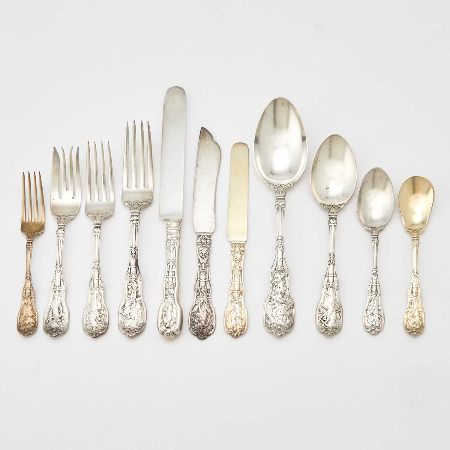 Lot 173 - Gorham Sterling Silver "Mythologique" Pattern Flatware Service