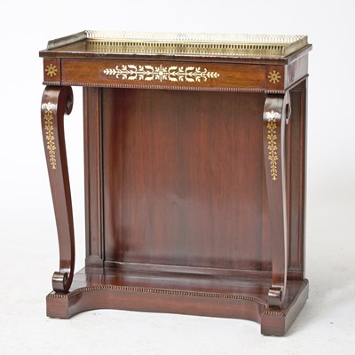 Lot 494 - Regency Rosewood and Brass Inlaid Console
