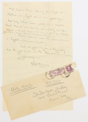 Lot 144 - A remarkable 1932 letter from Ernest Hemingway to the family doctor with echoes of Farewell to Arms