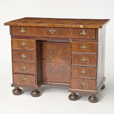 Lot 420 - George I Oyster Veneer Kneehole Desk