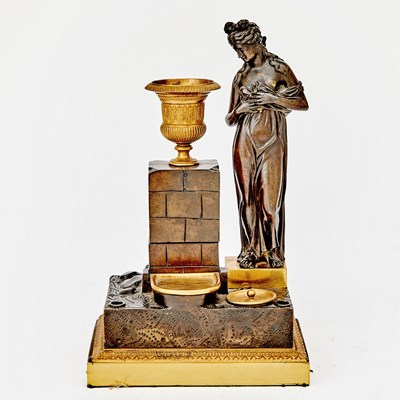 Lot 72 - Empire Gilt-Bronze Figural Inkwell