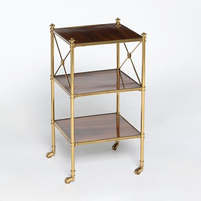 Lot 75 - Regency Style Gilt Brass and Rosewood Etagere