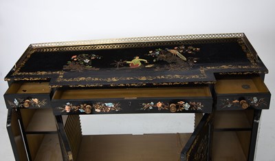 Lot 145 - Regency Style Ebonized and Chinoiserie Decorated Cabinet