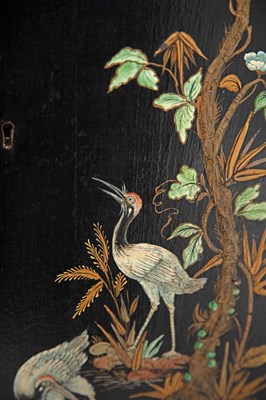 Lot 145 - Regency Style Ebonized and Chinoiserie Decorated Cabinet