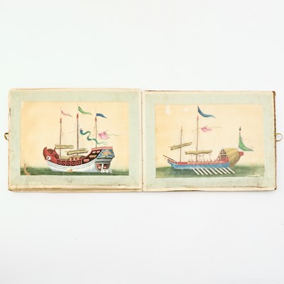 Lot 136 - Three Clothbound Miniature Albums of China Trade Pith Paintings