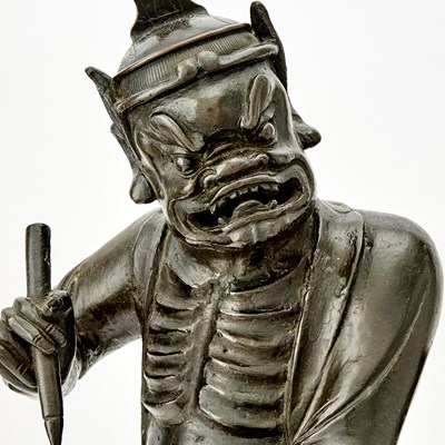 Lot 127 - A Chinese Bronze Figure of Qu Yuan on Stand