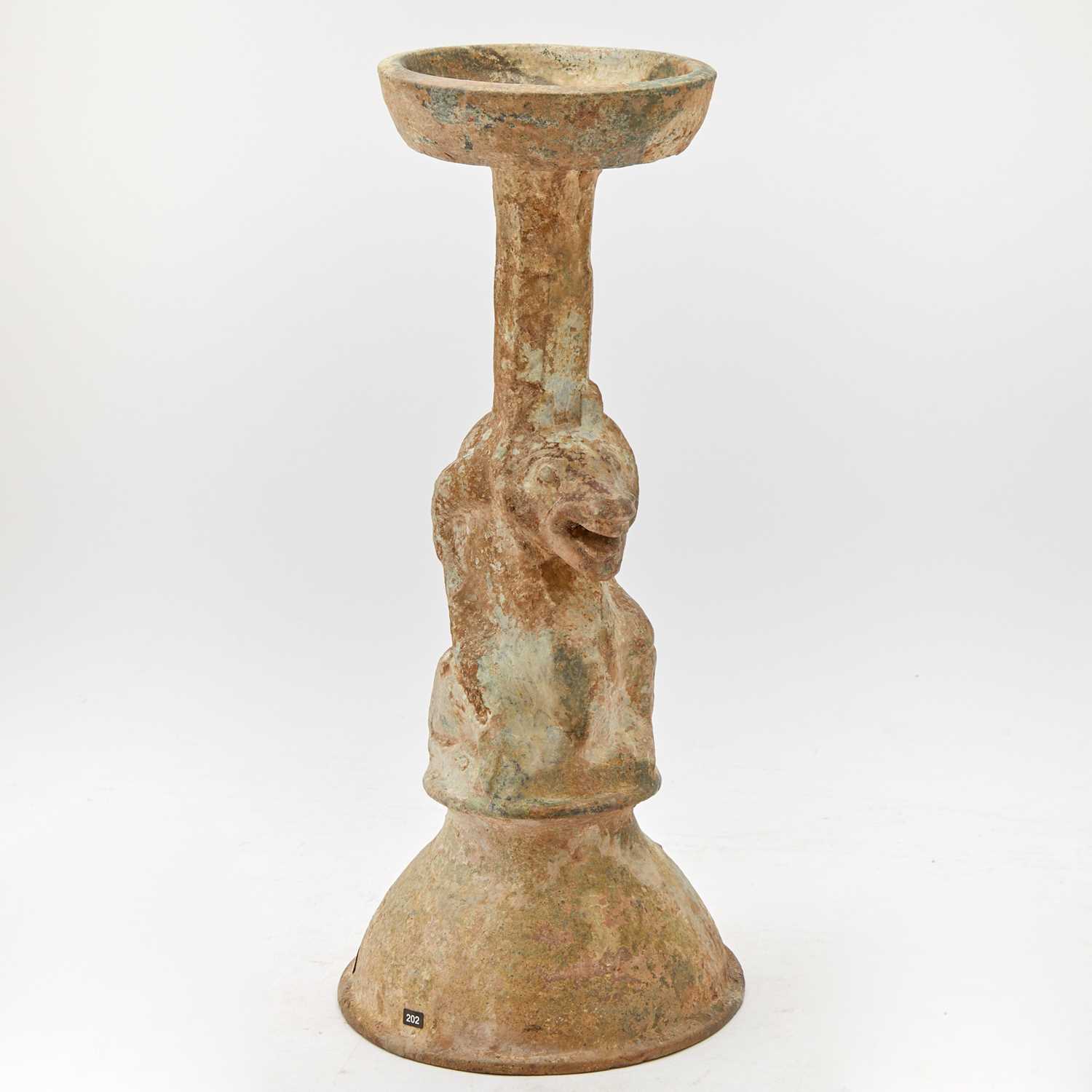 Lot 160 - A Chinese Ursine Pottery Lantern Stand