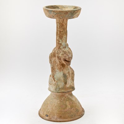 Lot 160 - A Chinese Ursine Pottery Lantern Stand