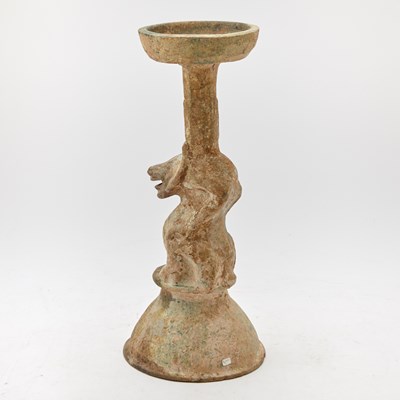 Lot 160 - A Chinese Ursine Pottery Lantern Stand