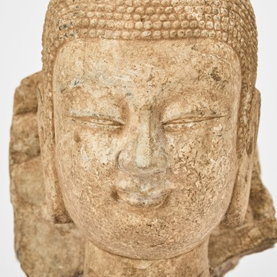 Lot 126 - A Chinese Carved Stone Fragmentary Head of Buddha