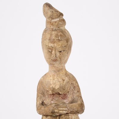Lot 165 - A Chinese Pottery Figure of a Kneeling Court Lady