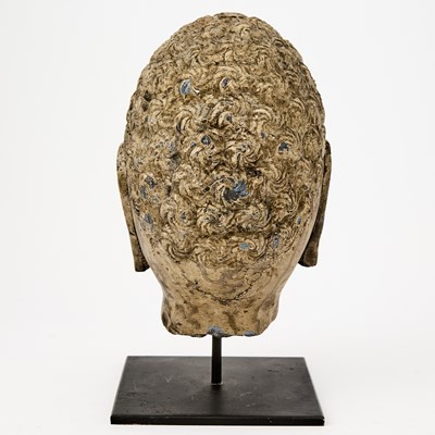 Lot 124 - A Chinese Carved Stone Head of Buddha
