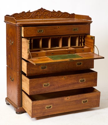 Lot 593 - A China Trade Hardwood Secretary